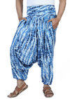 SARJANA Men Women Rayon Tie Dyed Harem Pants Yoga Unisex Drop Crotch Pockets Pants