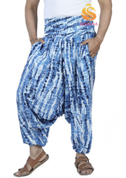 SARJANA Men's Rayon Tie Dyed Harem Pants with Pockets - FREE SIZE