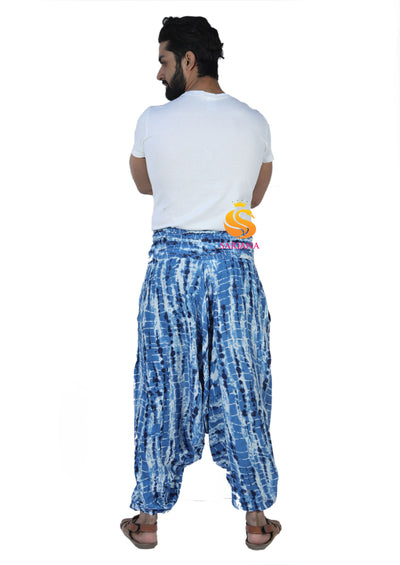 SARJANA Men's Rayon Tie Dyed Harem Pants with Pockets - FREE SIZE
