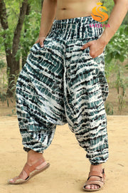 SARJANA Men's Rayon Tie Dyed Harem Pants with Pockets - FREE SIZE