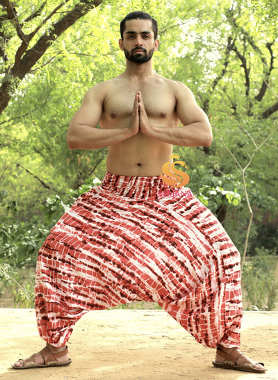 SARJANA Men's Rayon Tie Dyed Harem Pants with Pockets - FREE SIZE