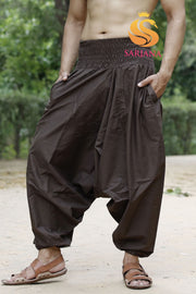 SARJANA Men's Cotton Solid Harem Pants with Pockets - FREE SIZE