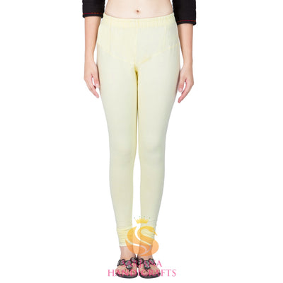 SARJANA Women's Cotton Authentic Churidar Leggings Casual Yoga Pants - FREE SIZE