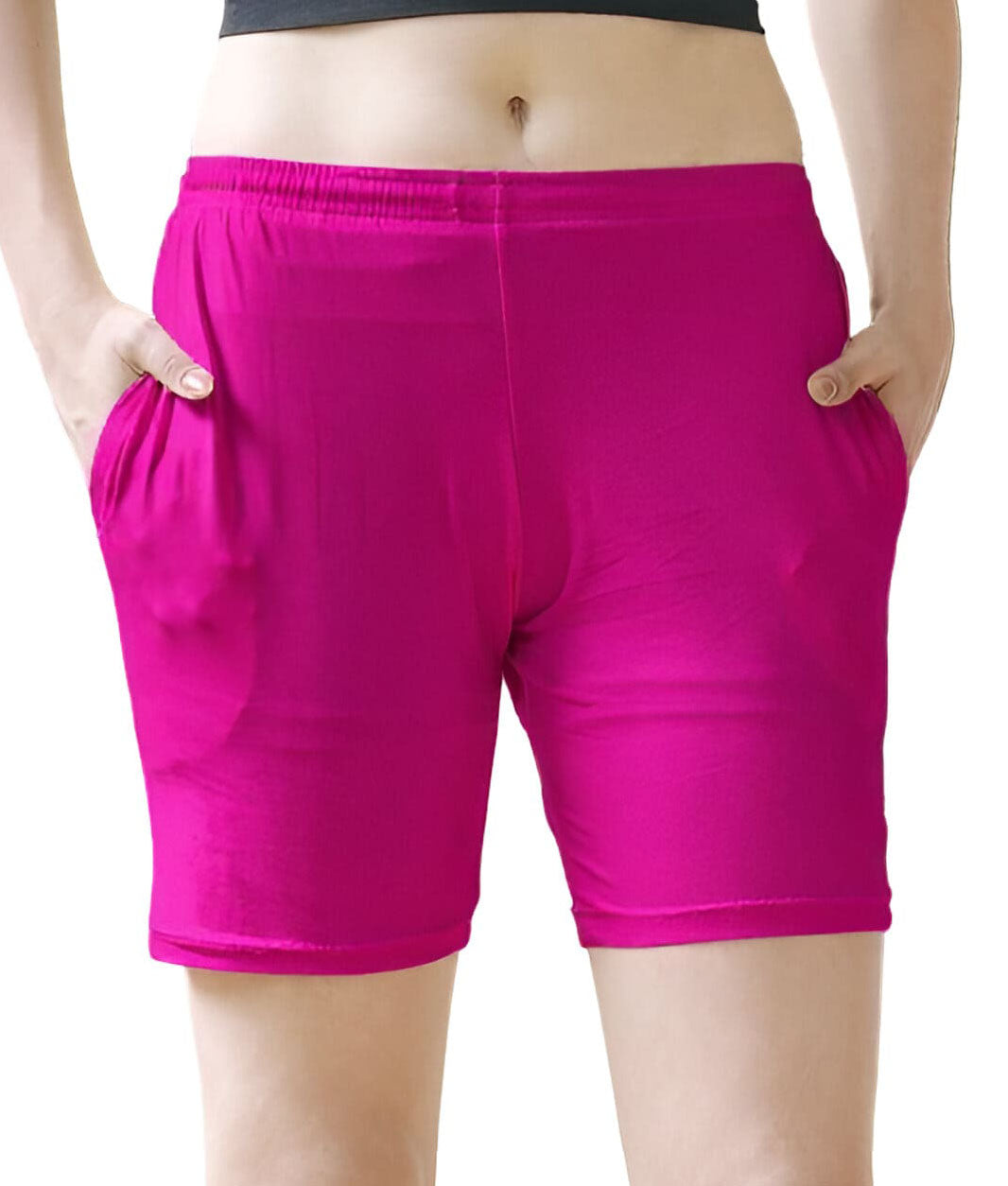 SARJANA Women's Cotton Shorts with Pockets Workout Trouser Yoga Pants - FREE SIZE