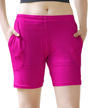 SARJANA Women's Cotton Shorts with Pockets Workout Trouser Yoga Pants - FREE SIZE