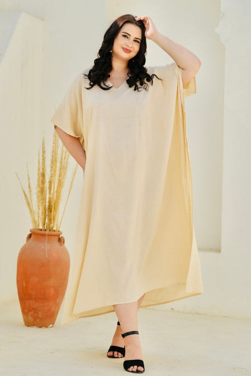 Rayon Long Kaftan Caftan Dress Solid Color Swimsuit Beach Cover Up