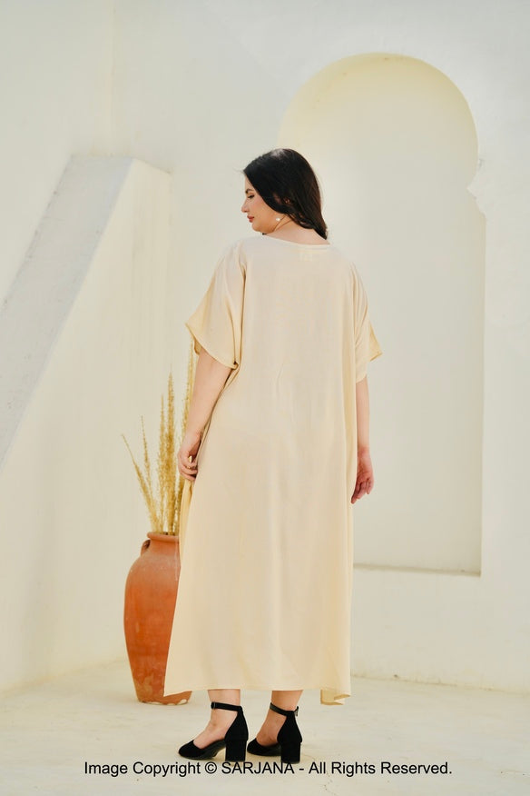 Rayon Long Kaftan Caftan Dress Solid Color Swimsuit Beach Cover Up