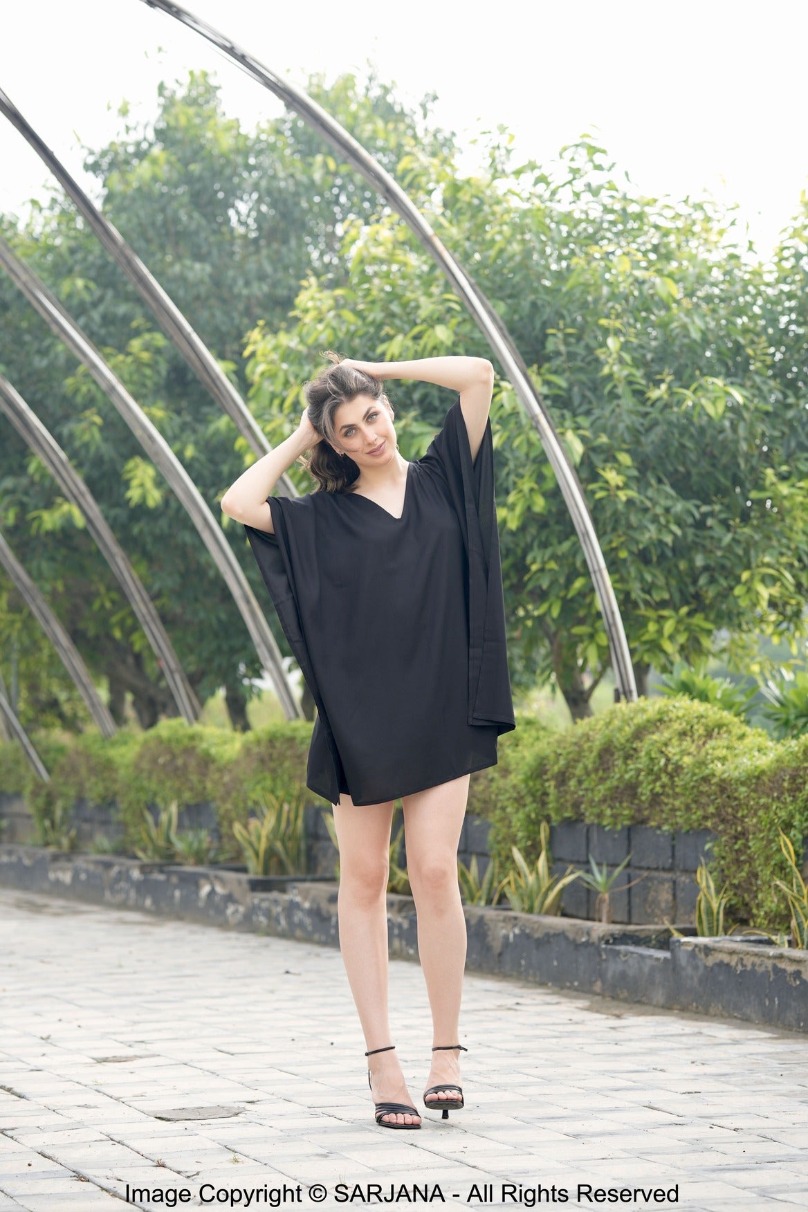 Rayon Short Kaftan Caftan Dress Solid Color Swimsuit Beach Cover Up - Free SIZE Khaki Rayon Short Kaftan Caftan Dress Solid Color Swimsuit Beach Cover Up - Free SIZE Khaki