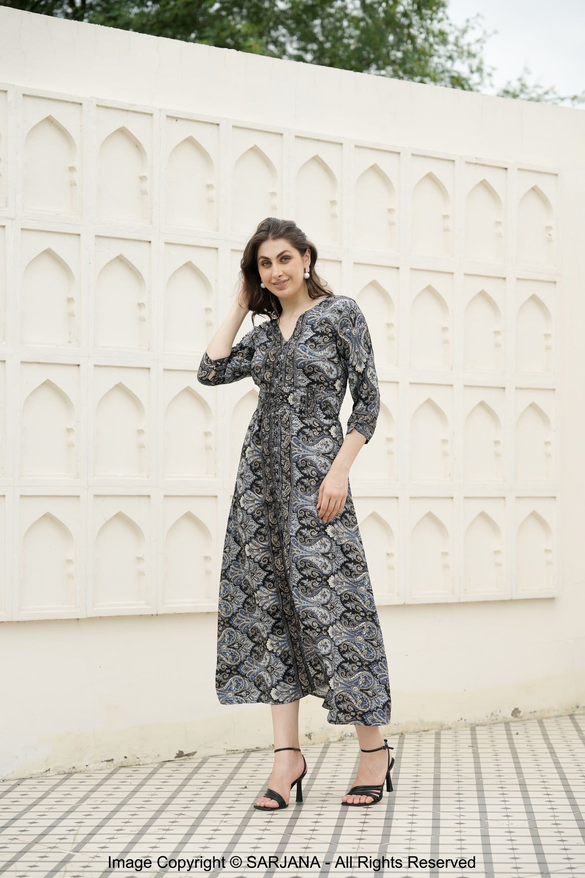 paisley casual dress Fresh Grove Paisley Halter Neck Maxi Dress VICI