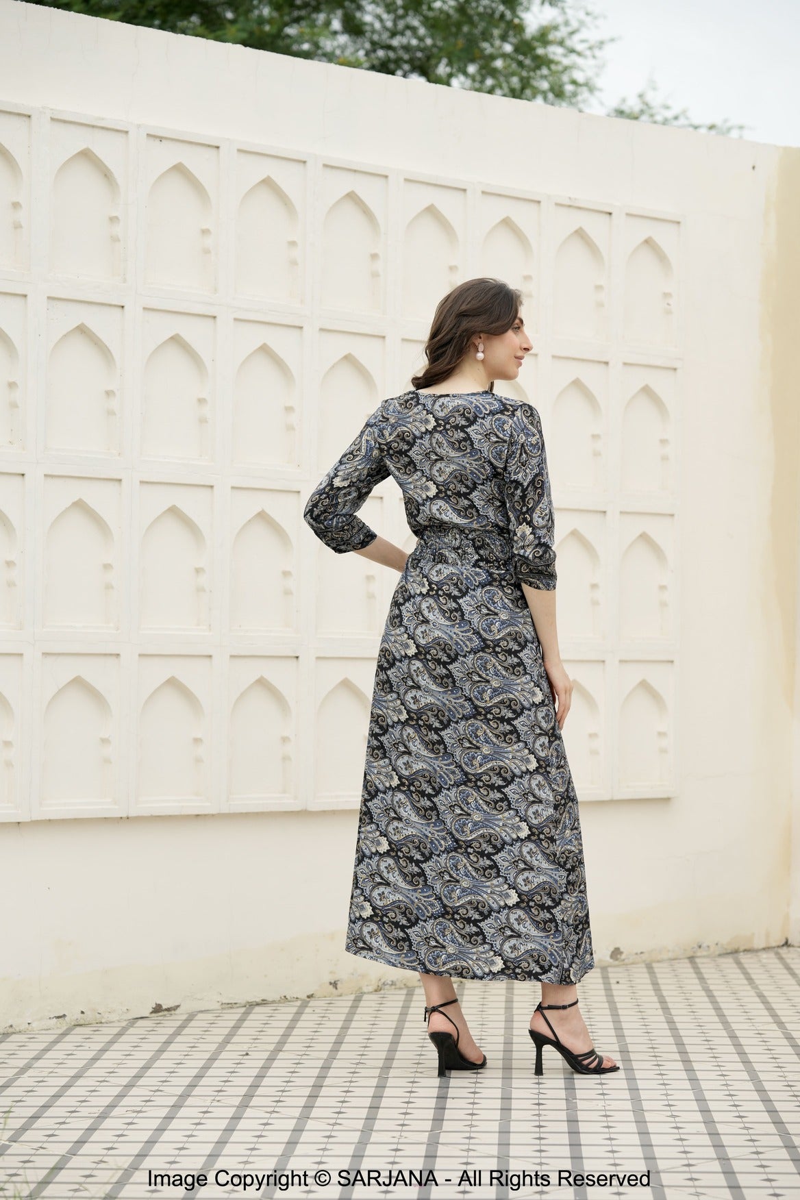Women's Paisley Printed Button-Down Maxi Dress Casual V-Neck Party Beach Sundress Pink / M Women's Paisley Printed Button-Down Maxi Dress Casual V-Neck Party Beach Sundress Pink / M