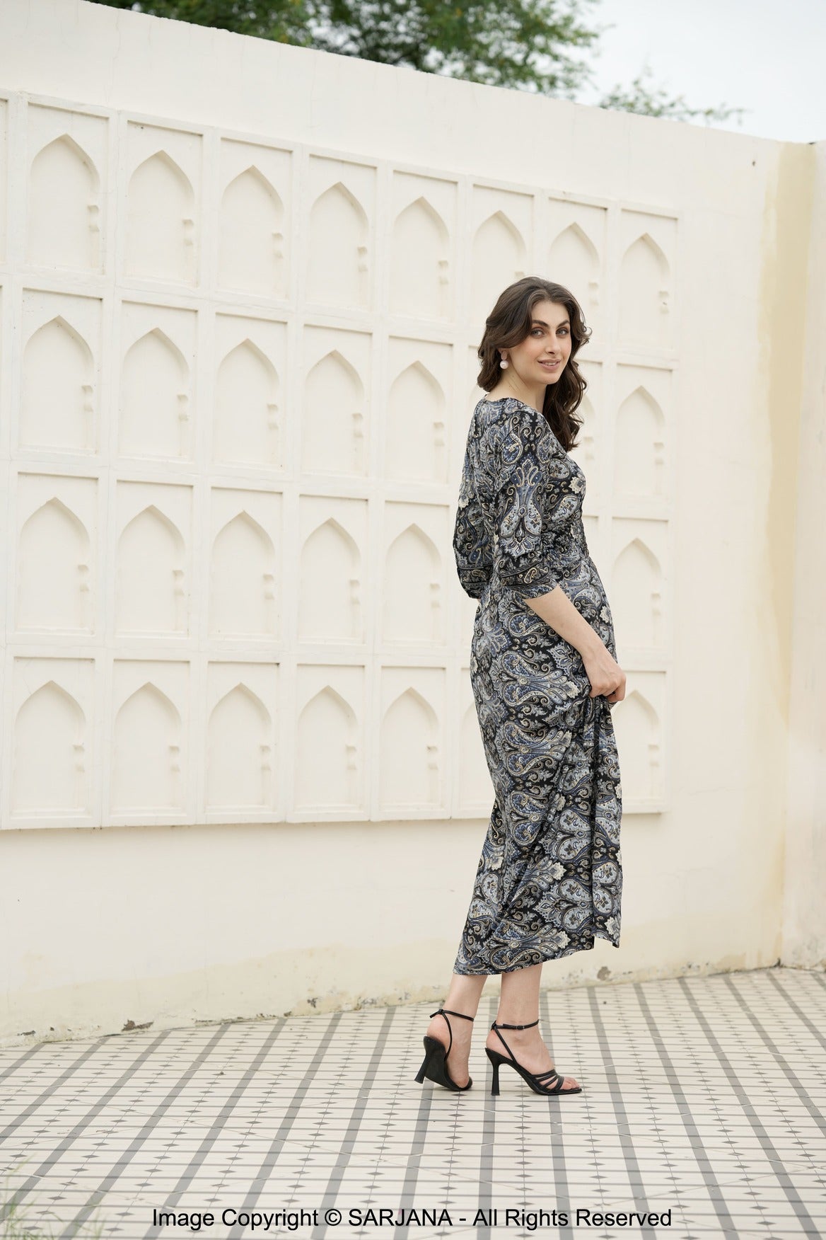 paisley casual dress By Together Camille Maxi Dress M
