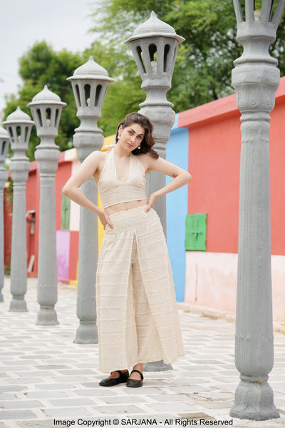 SARJANA Women's Cotton Tank Top and Pants with Pockets: Casual PJ Set Sundress FREE SIZE