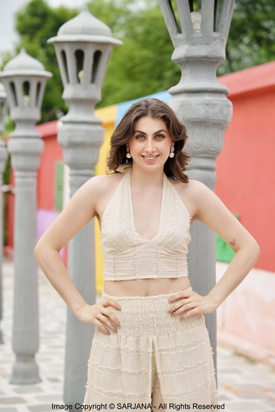 SARJANA Women's Cotton Tank Top and Pants with Pockets: Casual PJ Set Sundress FREE SIZE