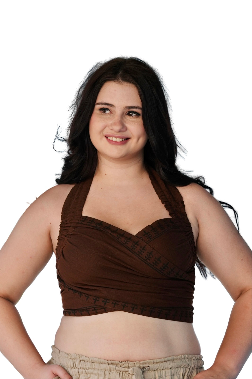 SARJANA Women's Cotton Tank Top Sleeveless Casual Crop Wrap Tops Beach Cover Ups - FREE SIZE