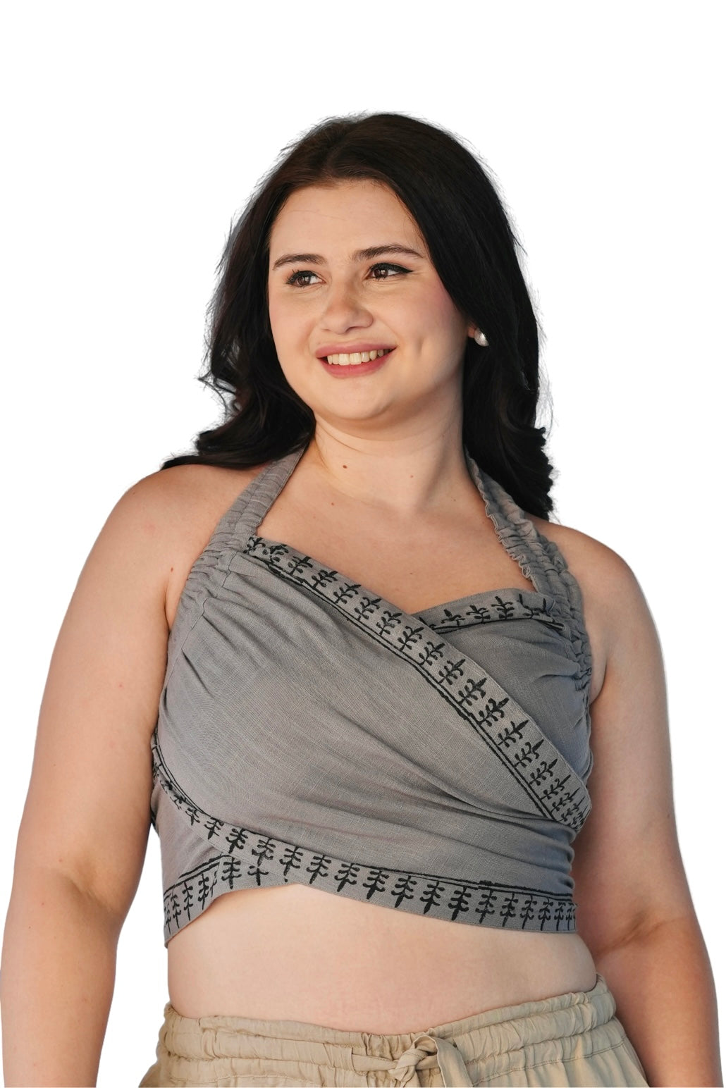 SARJANA Women's Cotton Tank Top Sleeveless Casual Crop Wrap Tops Beach Cover Ups - FREE SIZE