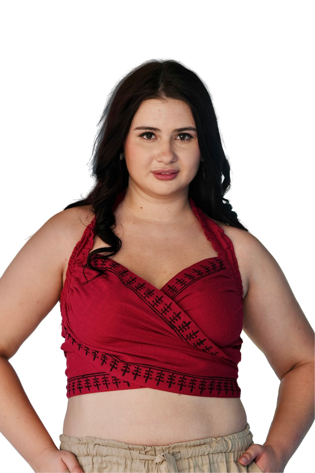 SARJANA Women's Cotton Tank Top Sleeveless Casual Crop Wrap Tops Beach Cover Ups - FREE SIZE