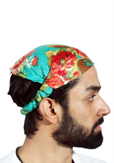 SARJANA Lot 10 Pieces Women Men Cotton Printed Wide Headbands Unisex Head Wrap Bandana