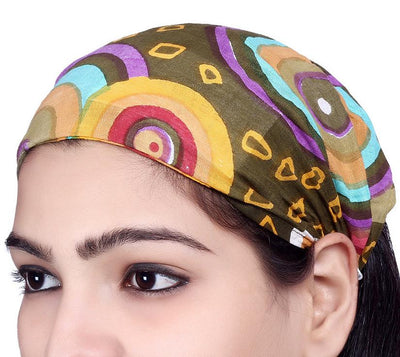 SARJANA Lot 10 Pieces Women Men Cotton Printed Wide Headbands Unisex Head Wrap Bandana