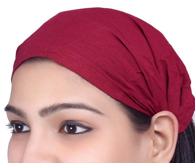 SARJANA Lot 10 Pieces Women Men Cotton Solid Wide Headbands Unisex Head Wrap Bandana