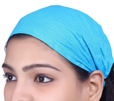 SARJANA Lot 10 Pieces Women Men Cotton Solid Wide Headbands Unisex Head Wrap Bandana