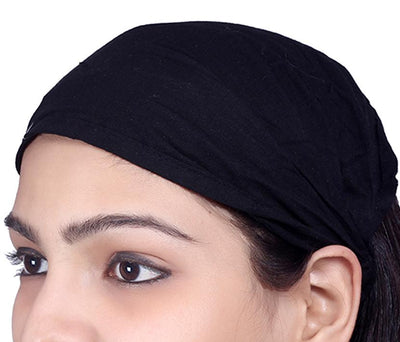 SARJANA Lot 10 Pieces Women Men Cotton Solid Wide Headbands Unisex Head Wrap Bandana