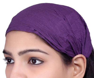SARJANA Lot 10 Pieces Women Men Cotton Solid Wide Headbands Unisex Head Wrap Bandana