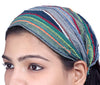 SARJANA Lot 10 Pieces Women Cotton Striped Headband Wide Hairband Men Wrap Yoga Bandana