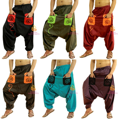 SARJANA Heren Dames Katoenen zakken Harembroek Yoga Drop Crotch Unisex broek