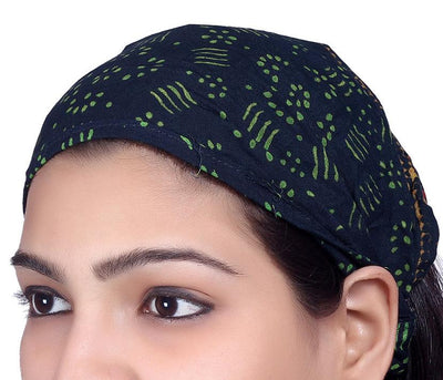 SARJANA Lot 10 Pieces Women Men Rayon Printed Wide Headbands Unisex Head Wrap Bandana
