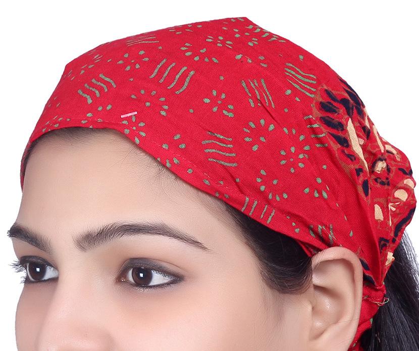 SARJANA Lot 10 Pieces Women Men Rayon Printed Wide Headbands Unisex Head Wrap Bandana