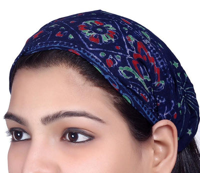 SARJANA Lot 10 Pieces Women Men Rayon Printed Wide Headbands Unisex Head Wrap Bandana