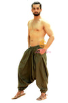 SARJANA Pantalon sarouel en coton avec poches solides pour homme et femme - Pantalon de yoga unisexe à entrejambe bas