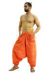 SARJANA Men Women Cotton Pockets Striped Harem Pants Yoga Unisex Drop Crotch Pants