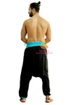 SARJANA Men Women Mos Crepe Black Harem Pants Yoga Unisex Drop Crotch Pockets Pants