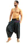 SARJANA Men Women Cotton Printed Harem Pants Yoga Unisex Drop Crotch Pockets Pants