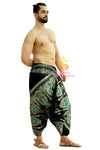 SARJANA Men Women Cotton Golden Printed Harem Pants Yoga Unisex Drop Crotch Pockets Pants