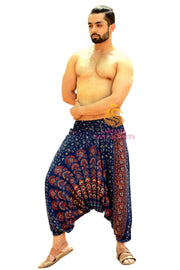 SARJANA Mannen Vrouwen Rayon Mandala Gedrukt Harembroek Yoga Unisex Drop Kruis Zakken Broek