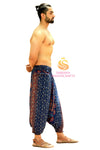 SARJANA Men Women Rayon Mandala Printed Harem Pants Yoga Unisex Drop Crotch Pockets Pants