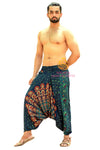 SARJANA Men Women Rayon Mandala Printed Harem Pants Yoga Unisex Drop Crotch Pockets Pants