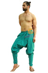 SARJANA Men Women Cotton Harem Churidar Pants Solid Yoga Unisex Drop Crotch Pockets Pants