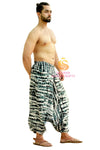 SARJANA Men Women Rayon Tie Dyed Harem Pants Yoga Unisex Drop Crotch Pockets Pants