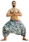 SARJANA Men Women Rayon Tie Dyed Harem Pants Yoga Unisex Drop Crotch Pockets Pants