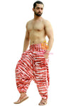 SARJANA Men Women Rayon Tie Dyed Harem Pants Yoga Unisex Drop Crotch Pockets Pants