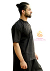 SARJANA Men 100% Cotton Solid Casual Shirt Short Kurta Indian Loose Fit Ethnic Kurta