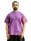 SARJANA Chemise décontractée 100 % coton uni pour homme Kurta court indien coupe ample ethnique Kurta