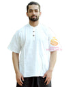 SARJANA Heren 100% katoen effen casual shirt korte Kurta Indiase losse pasvorm etnische Kurta