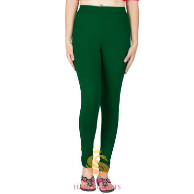 SARJANA Women Cotton Dark Green Color Authentic Churidar Leggings Casu –  Sarjana Shop