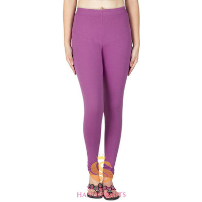 SARJANA Leggings Churidar authentiques en coton pour femme - Couleur lilas - Pantalons décontractés