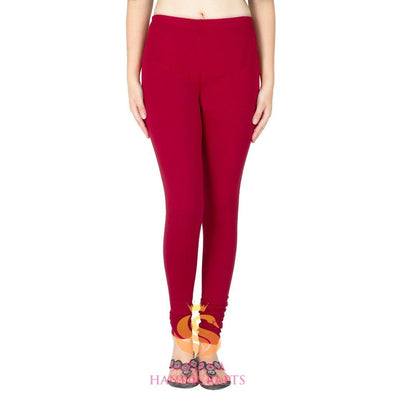 SARJANA Women Cotton Red Color Authentic Churidar Leggings Casual