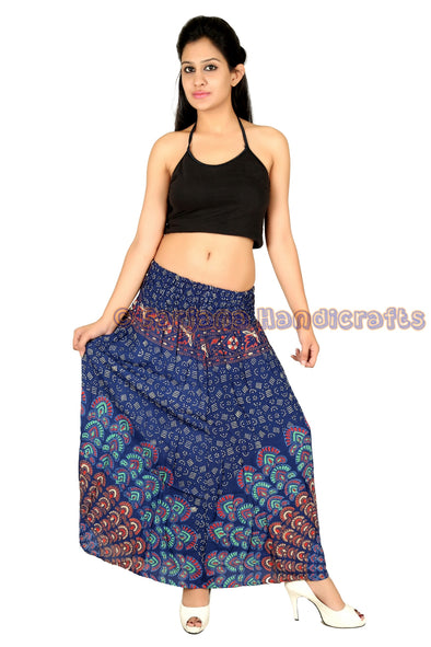 SARJANA Women Skirt Rayon Mandala Printed Stretch Waist Casual Summer Skirt